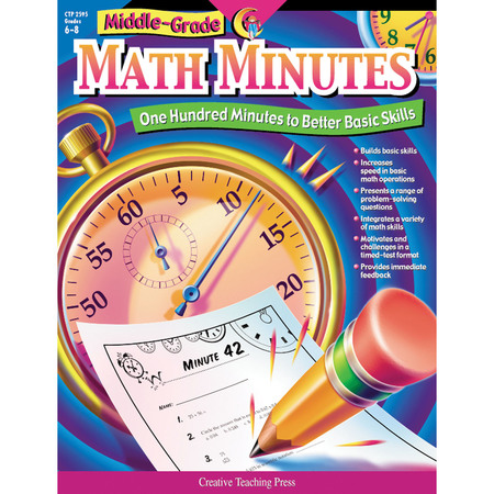 CREATIVE TEACHING PRESS Middle-Grade Math Minutes Book 2595